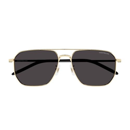 Mb0367sa Linea Meisterstück 001 Gold Black Grey Sunglasses - Montblanc - Modalova