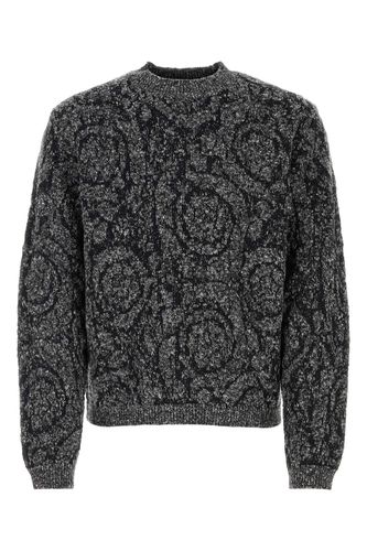 Embroidered Cotton Blend Sweater - Versace - Modalova