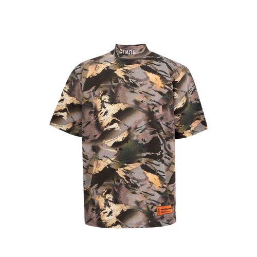 Camouflage Print T-shirt - HERON PRESTON - Modalova