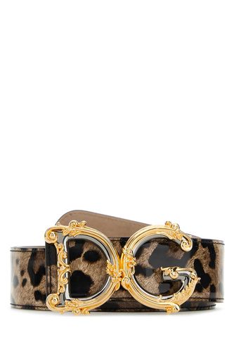 Printed Leather Belt - Dolce & Gabbana - Modalova