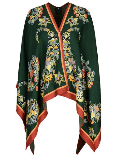 Etro Green Wool Blend Cape - Etro - Modalova