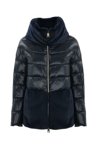 Down Jacket With Ecological Fur - Herno - Modalova