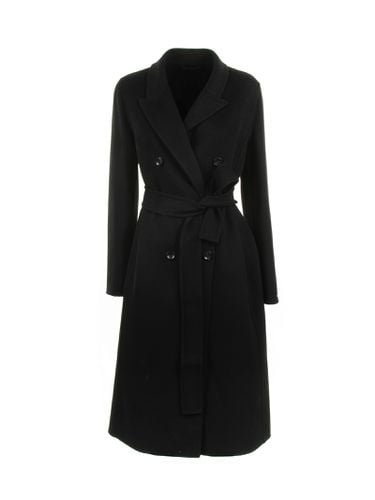 Black Double Breasted Long Coat - Marella - Modalova