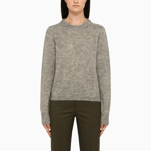 Grey Mohair Crew-neck Sweater - Parosh - Modalova