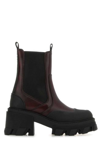 Two-tone Leather And Rubber Ankle Boots - Ganni - Modalova