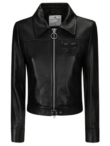 Zipped Iconic Leather Jacket - Courrèges - Modalova