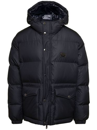 Down Jacket With Patch Pockets At The Front In Polyester Man - Dolce & Gabbana - Modalova