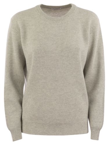 English Rib Cashmere Sweater With Monile - Brunello Cucinelli - Modalova