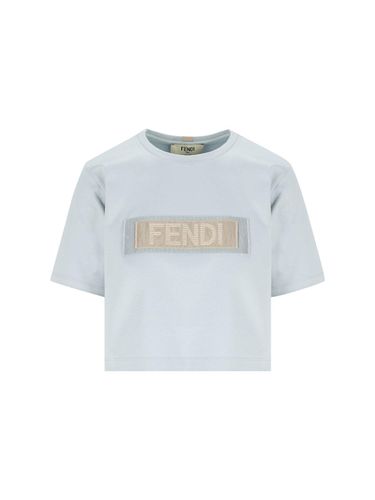 Fendi Logo Patch Crewneck T-shirt - Fendi - Modalova