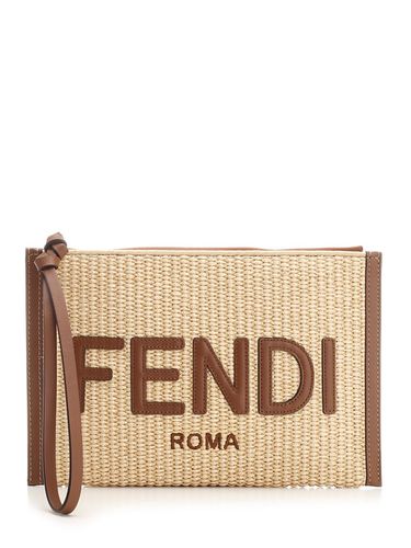 Flat Pouch Paglia Chicco Alchemy+gianduia+os - Fendi - Modalova