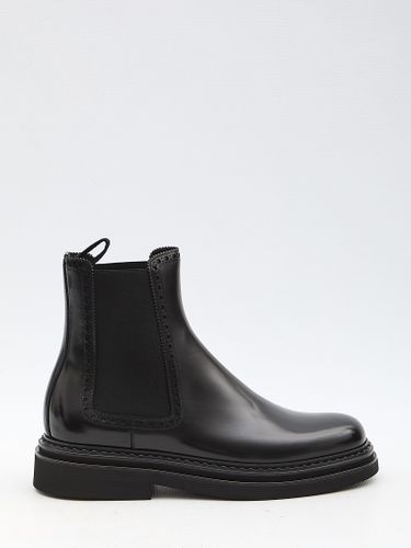 Brushed Leather Ankle Boot - Dolce & Gabbana - Modalova