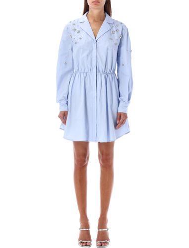 Embellished Mini Shirt Dress - self-portrait - Modalova