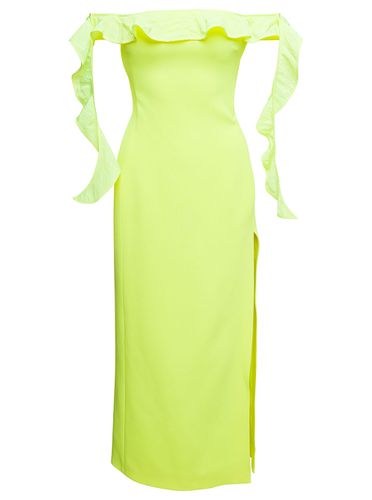 Long Off-shoulder Dress With Ruches Detail In Acetate Woman - David Koma - Modalova