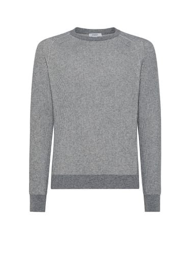 Grey Crewneck Sweater With English Rib - Seventy - Modalova