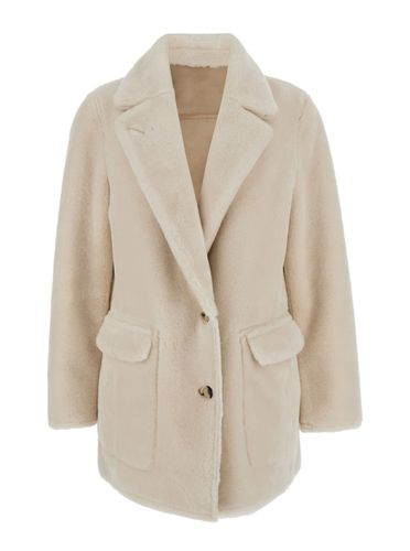 Single-breasted Jacket With Classic Lapels In Faux Fur Woman - urbancode - Modalova