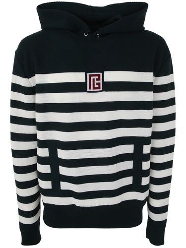 Pb Stripe Wool Hooded Sweater - Balmain - Modalova