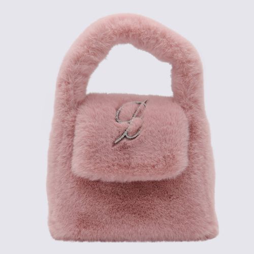 Chalk Pink Faux Fur Monogram B Bag - Blumarine - Modalova