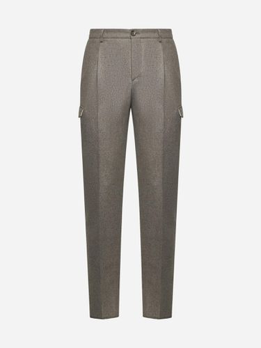 Dove Grey Wool Cargo Trousers - Tagliatore - Modalova