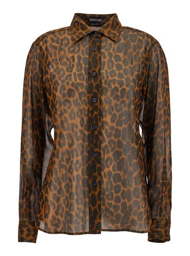 Leopard Print Shirt In Silk Woman - Tom Ford - Modalova