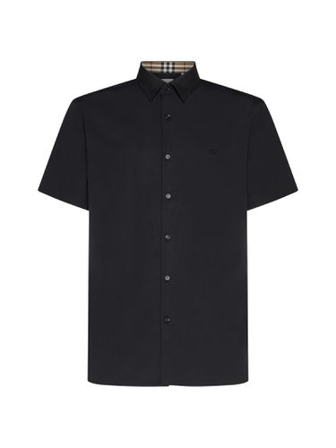 Burberry Black Stretch Poplin Shirt - Burberry - Modalova
