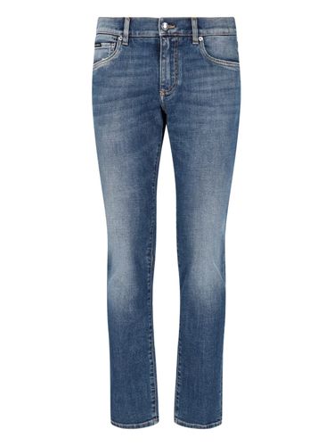 Straight Jeans Usured Details - Dolce & Gabbana - Modalova