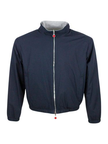 Super Light Bomber Jacket In Very Soft Technical Fabric With Zip Closure With Logo On The Zip Pull And Interior Lined In Fine Cotton - Kiton - Modalova