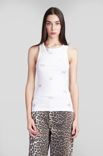 Ganni Tank Top In White Cotton - Ganni - Modalova