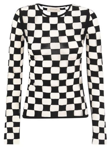 Checkerboard Effect Crewneck Knitted Jumper - Max Mara - Modalova