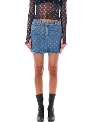 Marine Serre Moon Denim Mini Skirt - Marine Serre - Modalova