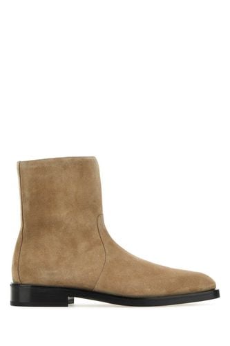 Cappuccino Suede Gerald Ankle Boots - Ferragamo - Modalova