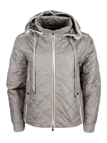 Lightweight Quilted Nylon Jacket With Detachable Hood And Zip Closure - Lorena Antoniazzi - Modalova