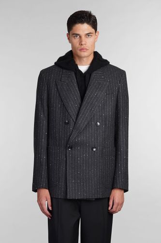 Laneus Blazer In Grey Wool - Laneus - Modalova