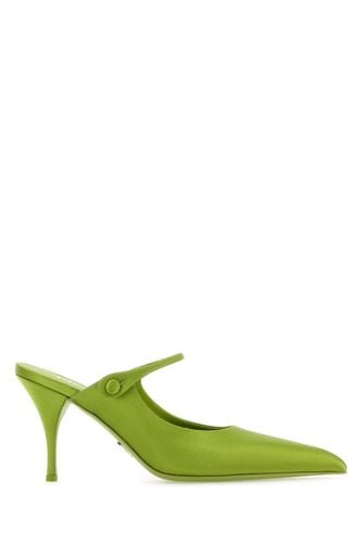 Prada Pistachio Green Satin Mules - Prada - Modalova