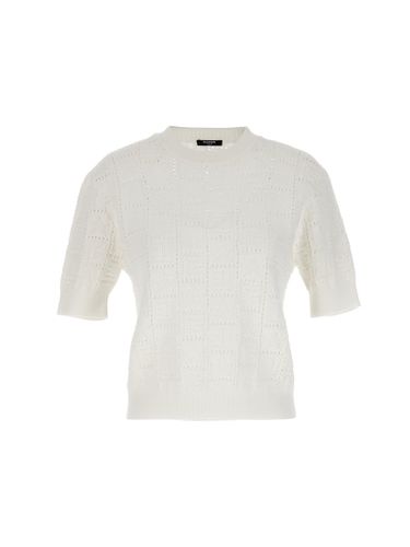 Balmain T-shirt In White Viscose - Balmain - Modalova