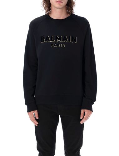 Balmain Crewneck Logo Flock - Balmain - Modalova