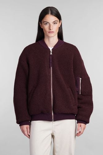 Laneus Bomber In Bordeaux Wool - Laneus - Modalova