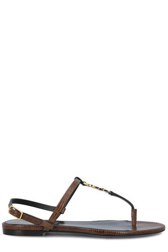 Logo Plaque Open Toe Sandals - Saint Laurent - Modalova