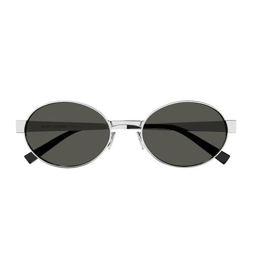 Saint Laurent Sl 692 Linea Sl Logo 002 Silver Grey Sunglasses - Saint Laurent Eyewear - Modalova