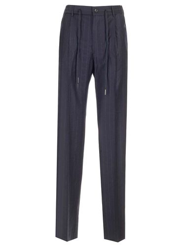 Pantalone Gessato Modello Icoman Coulisse Flanella - Tagliatore - Modalova