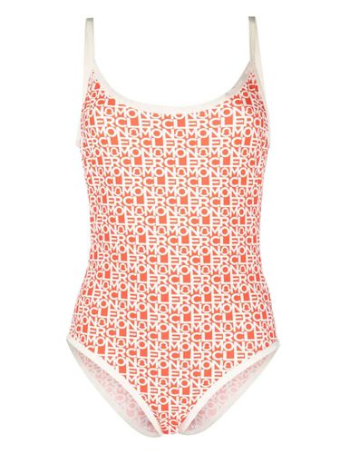 Orange Logoed One-piece Swimsuit - Moncler - Modalova