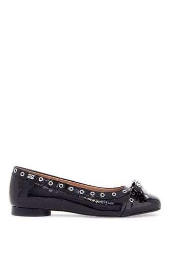 Ganni eyelets Bow Ballet Flats - Ganni - Modalova