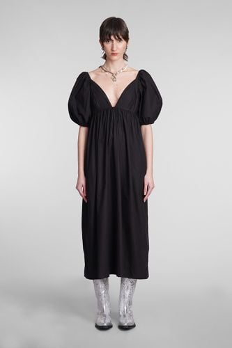 Ganni Dress In Black Cotton - Ganni - Modalova