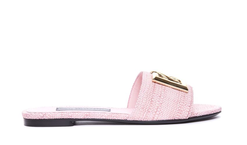 Pink Fabric Slippers - Dolce & Gabbana - Modalova
