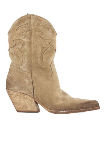 Elena Iachi Beige Suede Texan Boot - Elena Iachi - Modalova