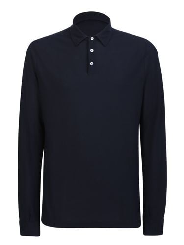 Zanone Long Sleeved Blue Polo Shirt - Zanone - Modalova