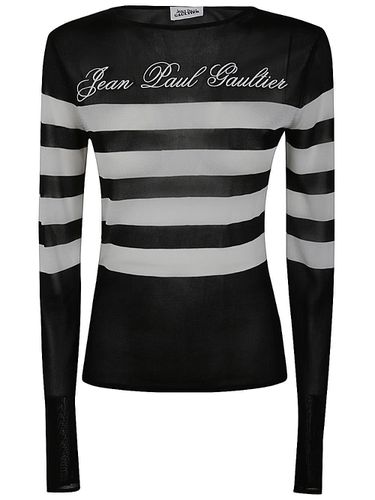 Transparent Viscose Mariniere Top With Intarcia Signature - Jean Paul Gaultier - Modalova