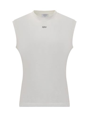 Off-White Sleeveless Logo T-shirt - Off-White - Modalova