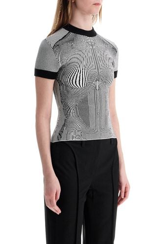 Black And White Striped Viscose T-shirt - Jean Paul Gaultier - Modalova