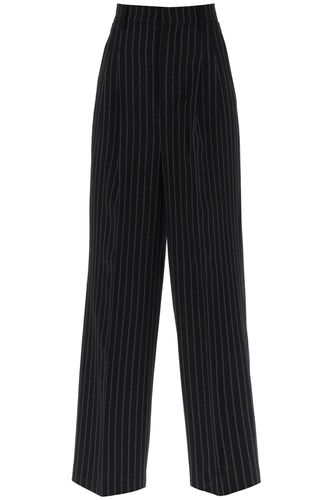 Wide-legged Pinstripe Trousers With - Ami Alexandre Mattiussi - Modalova