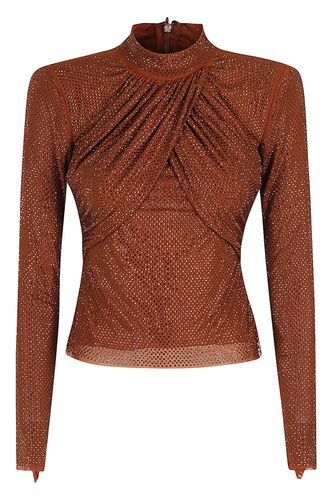 Embellished Meshed Top - self-portrait - Modalova